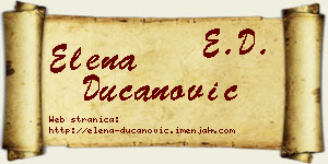 Elena Ducanović vizit kartica